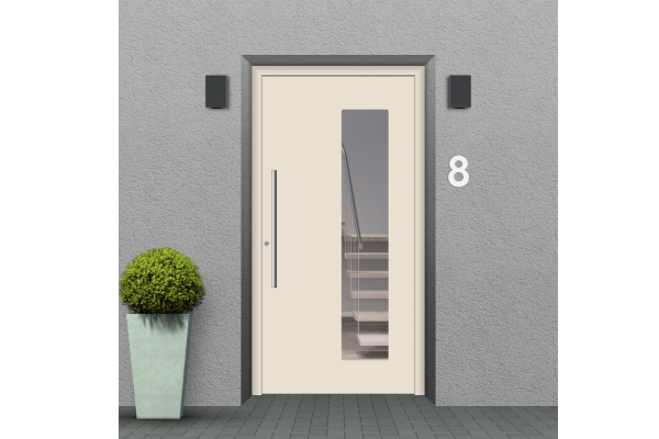 Haustür Aluminium Cremeweiß 
