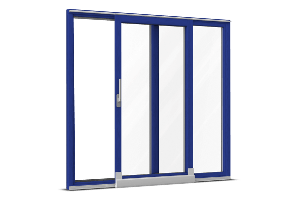 PSK-Tür Holz-Aluminium Blau