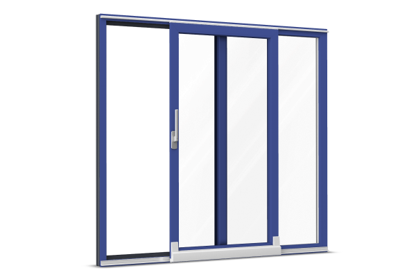 PSK-Tür Kunststoff-Aluminium Blau