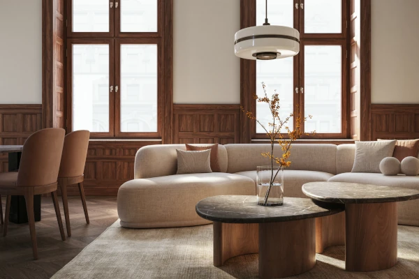 Holz-Aluminium Fenster im Wohnzimmer