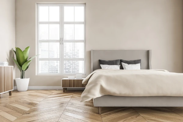 Kunststofffenster im Schlafzimmer