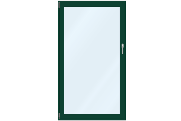 Wooden French door moss green