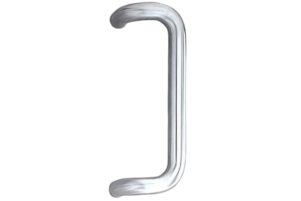 External lever handle aluminium silver