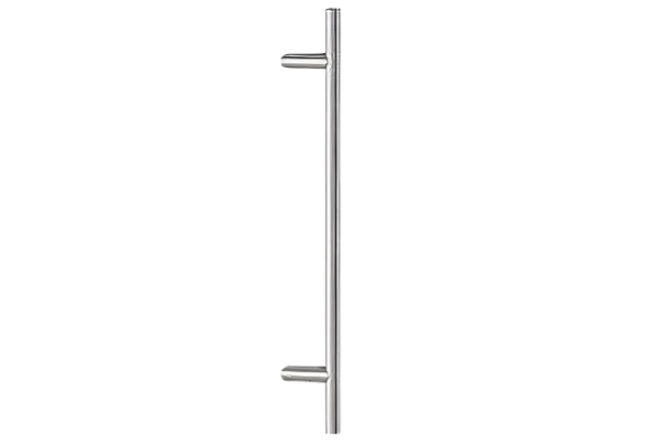 External stainless steel bar handle on supports