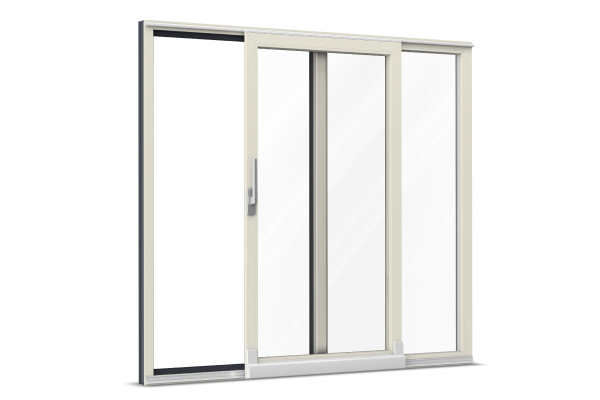 UPVC-alu parallel tilt-and-slide door wood-texture beige