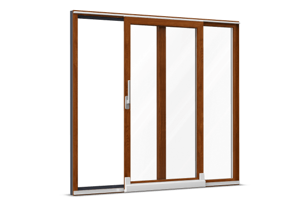 UPVC-alu parallel tilt-and-slide door golden oak