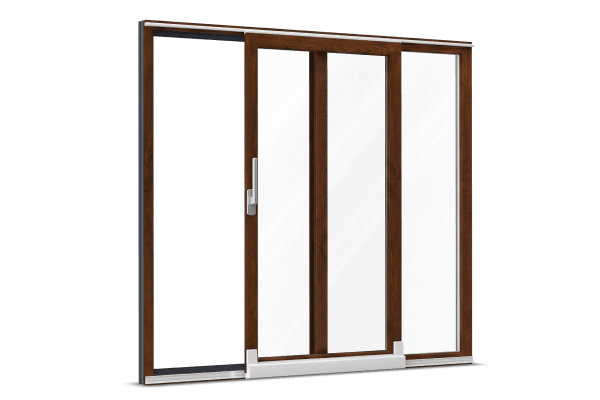 UPVC-alu parallel tilt-and-slide door walnut
