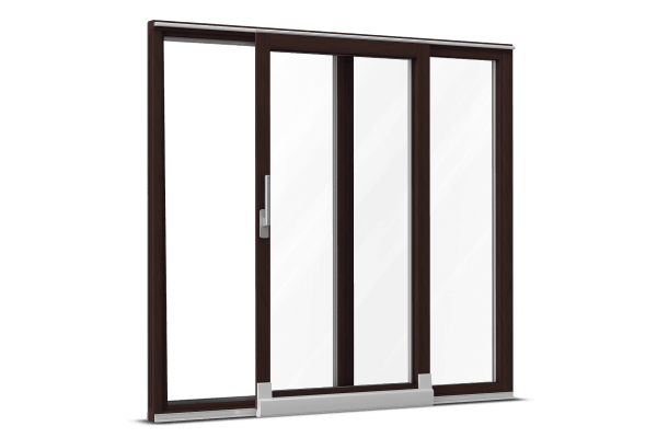 Wood-alu parallel tilt-and-slide door chocolate brown
