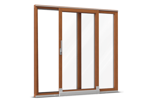 Wood-alu parallel tilt-and-slide door eucalyptus
