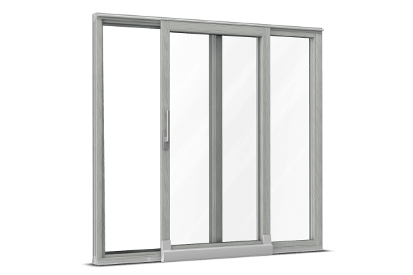 Wood-alu parallel tilt-and-slide door light grey