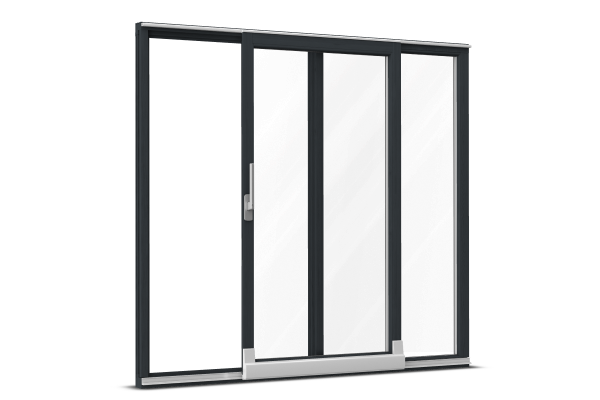 Wood parallel tilt-and-slide door anthracite grey