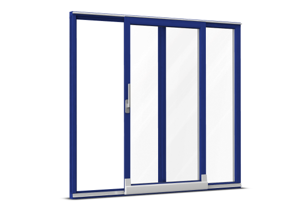 Wood parallel tilt-and-slide door blue