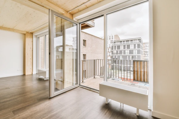 Open uPVC balcony door