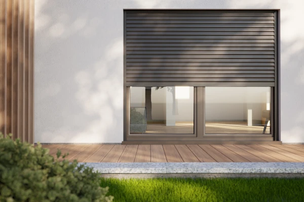 Patio doors with sun protection