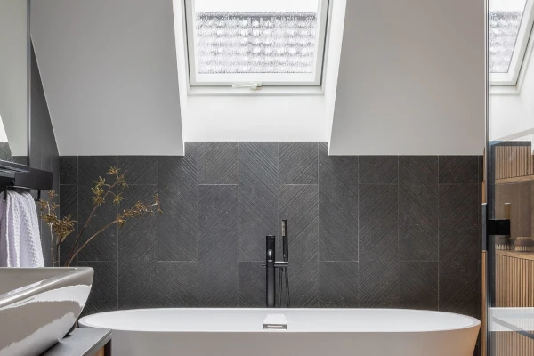 uPVC roof window in bathroom