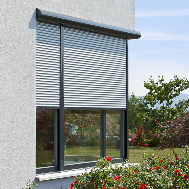 Front mounted roller shutter model round anthracite
